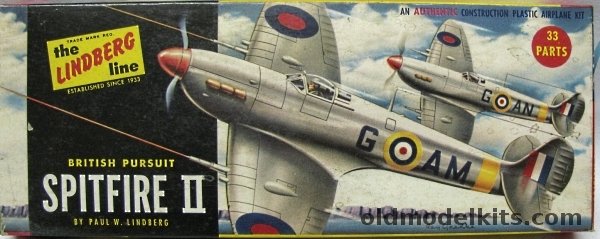Lindberg 1/48 British Pursuit Spitfire II, 518-79 plastic model kit